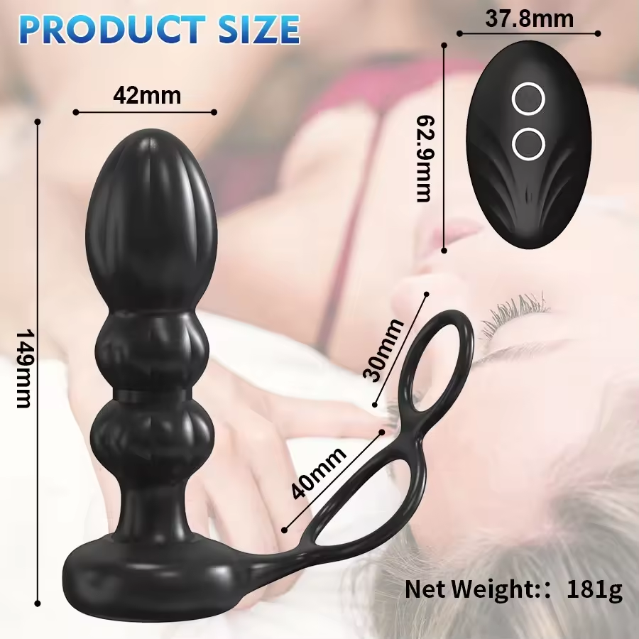 BELLE EXOTICS JACK RY- 3 IN 1 MALE RING AND THRUSTING ANAL MASSAGER