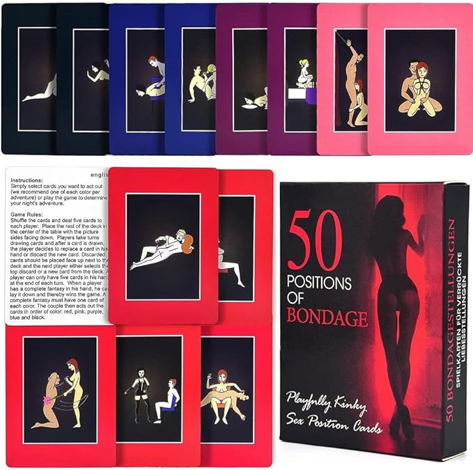 Belle Exotics | SEDUCTIVE SHUFFLE- ADULT CARD GAMES- 50 Positions of Bondage