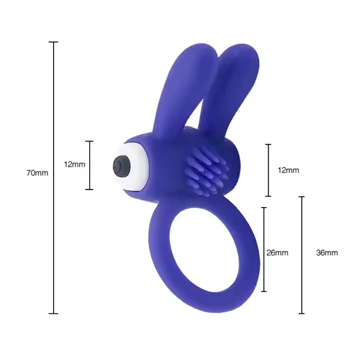 Strengthen Him-Single Speed Vibrating Dual Penis Ring- Blue