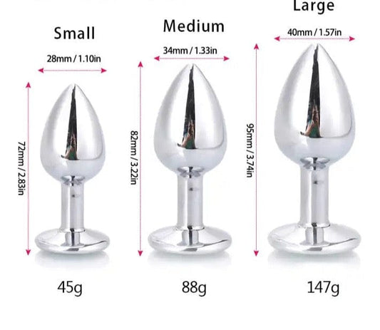 Belle Exotics Enterprises Limited CRYSTAL ME- CHROME ANAL PLUG SMALL, MEDUIM & LARGE - PINK