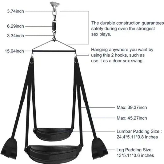 Belle Exotics Enterprises Limited BONDAGE SET VERTICAL BLISS- DOOR HARNESS- BLACK- Unleash Desire in Trinidad and Tobago, Jamaica, Barbados, Guyana, Bahamas, USA, and Canada