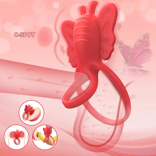 Belle Exotics His Toy ONYX- APP CONTROLLED 3 IN 1 VIBRATING COCK RING & CLIT MASSAGER -RED-TRINIDAD AND TOBAGO-Unleash Passion and Connection with Belle Exotics Couple Toy Collection - Redefining Intimacy in Trinidad and Tobago, Jamaica, Barbados, Guyana, Bahamas, USA, and Canada