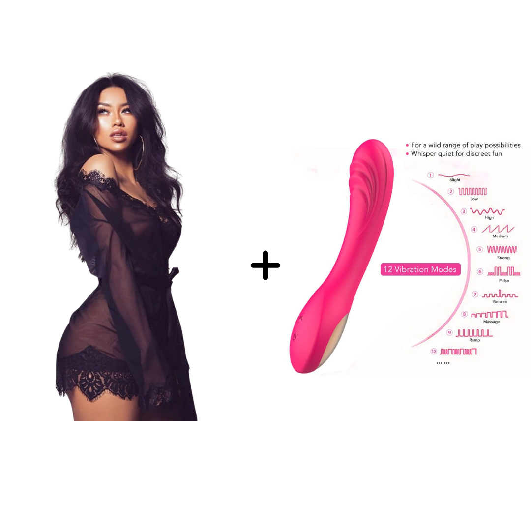 The You Bundle: For Her- Bendable Vibrator & Lace Robe Set