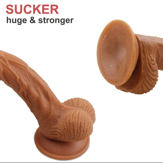 Please Me- Soft Realistic Dildo with Testicles- Flesh