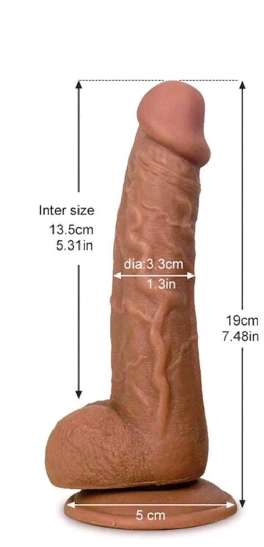 Please Me- Soft Realistic Dildo with Testicles- Flesh