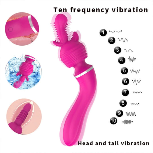 Euphoria- 4 in 1 Vibrating Wand Massager- Pink