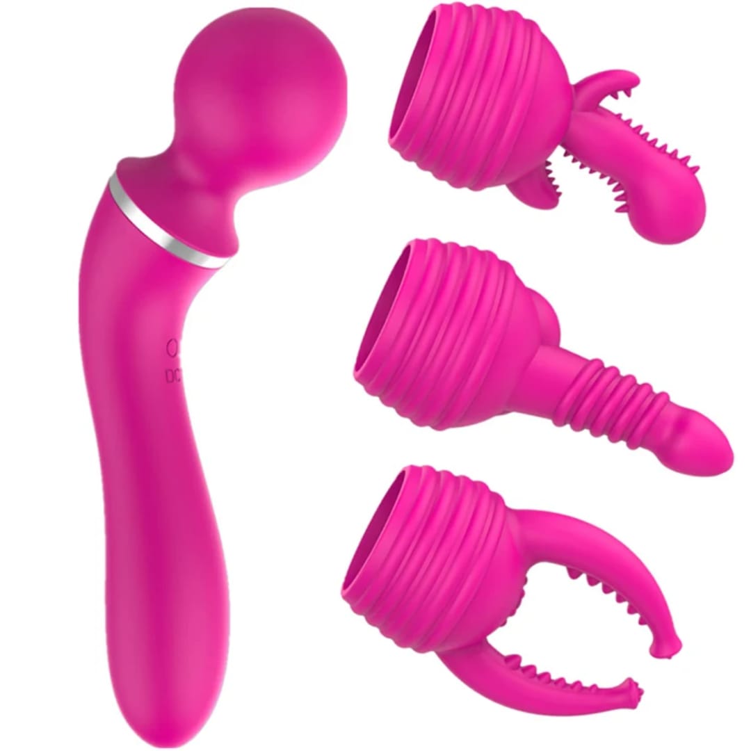 Euphoria- 4 in 1 Vibrating Wand Massager- Pink