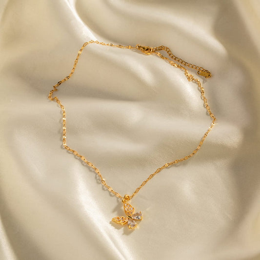 AVERY- SINGLE BUTTERFLY NECKLACE- GOLD by MI AMORE HOUSE OF STYLES
