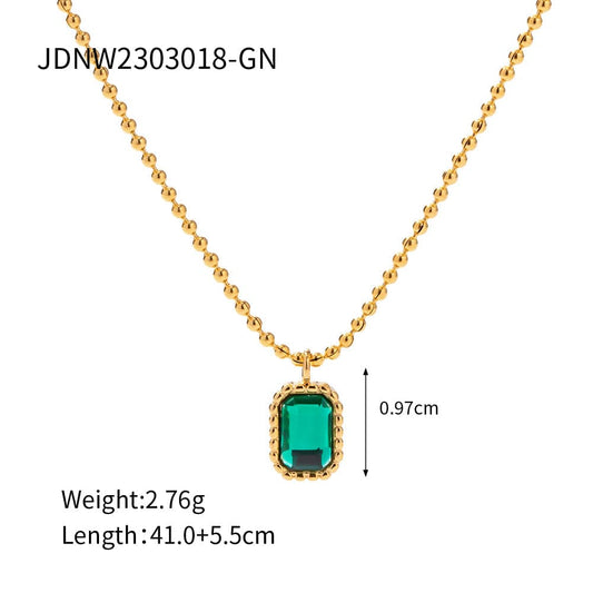 Sophisticated Mi Amore chains, a statement piece to enhance your style. Explore the best chains in Trinidad and Tobago jewelry. ELYSIA- GEMSTONE PENDANT NECKLACE- EMERALD GREEN