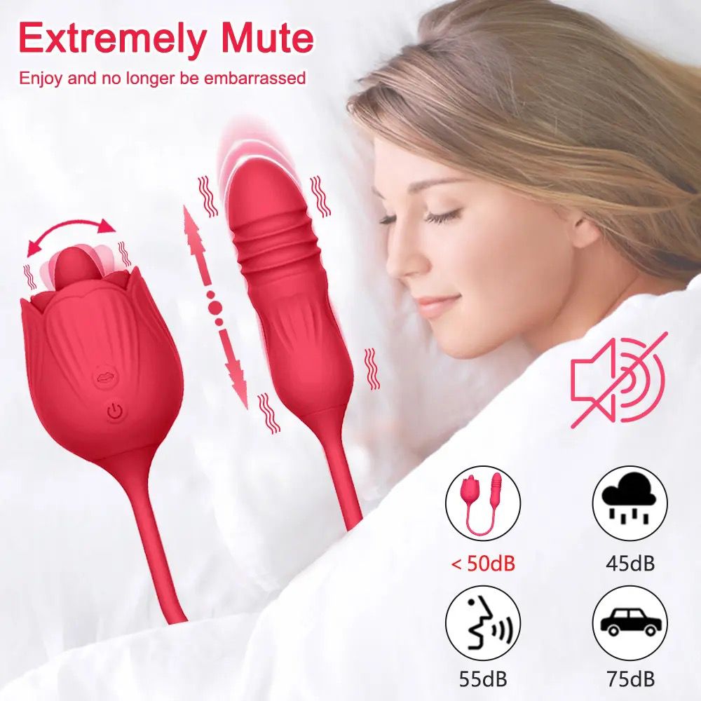 BELLE EXOTICS ROUGE 4 IN 1 LICKING AND THRUSTING ROSE
