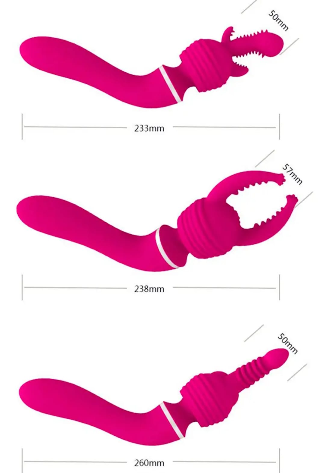 Euphoria- 4 in 1 Vibrating Wand Massager- Pink