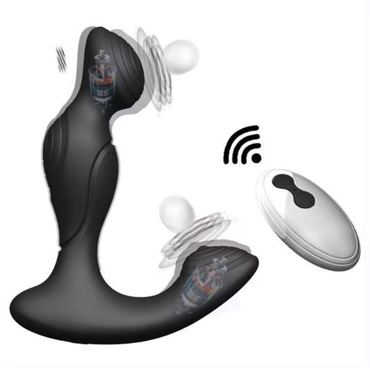 Jack & Jill- Unisex Remote Controlled Anal Massager- Black