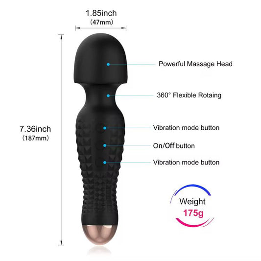 Forever Juicy-Mini Vibrating Wand - Black