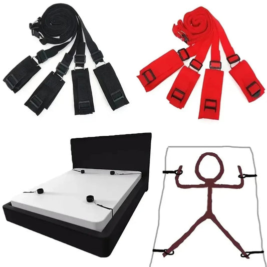 Belle Exotics BONDAGE SET THE SUB- BED RESTRAINTS-BLACK-TRINIDAD AND TOBAGO- Explore Exquisite Sensual Exploration with Belle Exotics Bondage Set Collection - Unleashing Desires in Trinidad and Tobago, Jamaica, Barbados, Guyana, Bahamas, USA, and Canada