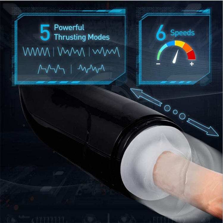 Belle Exotics Enterprises Limited KING TITAN- VIBRATING MALE MASSAGER CUP- BLACK