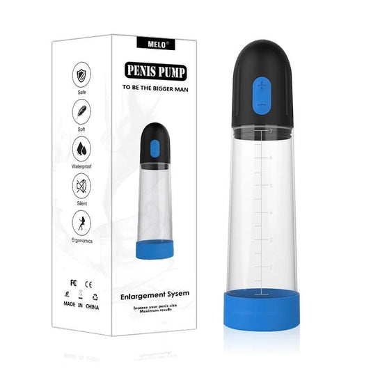 Belle Exotics MALE TOYS HIS TIME RECHARGEABLE AUTOMATIC PENIS PUMP - BLUE