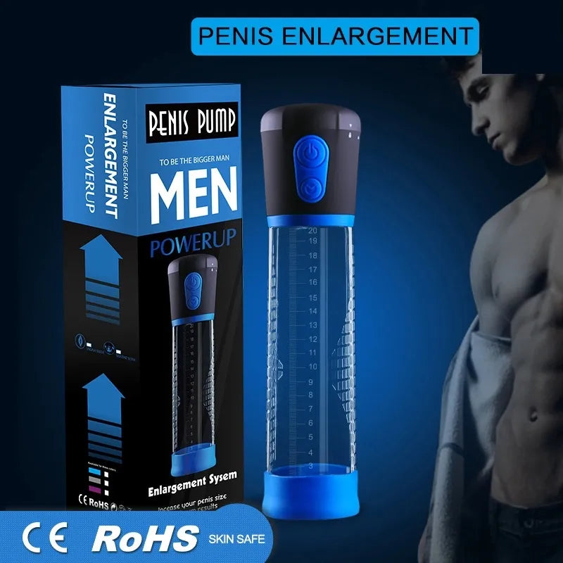 Belle Exotics MALE TOYS HIS WAY ELECTRIC PENIS PUMP - BLUE - TRINIDAD AND TOBAGO- Confidence and Passion with Belle Exotics Male Enhancers Collection - Unleash Desire in Trinidad and Tobago, Jamaica, Barbados, Guyana, Bahamas, USA, and Canada