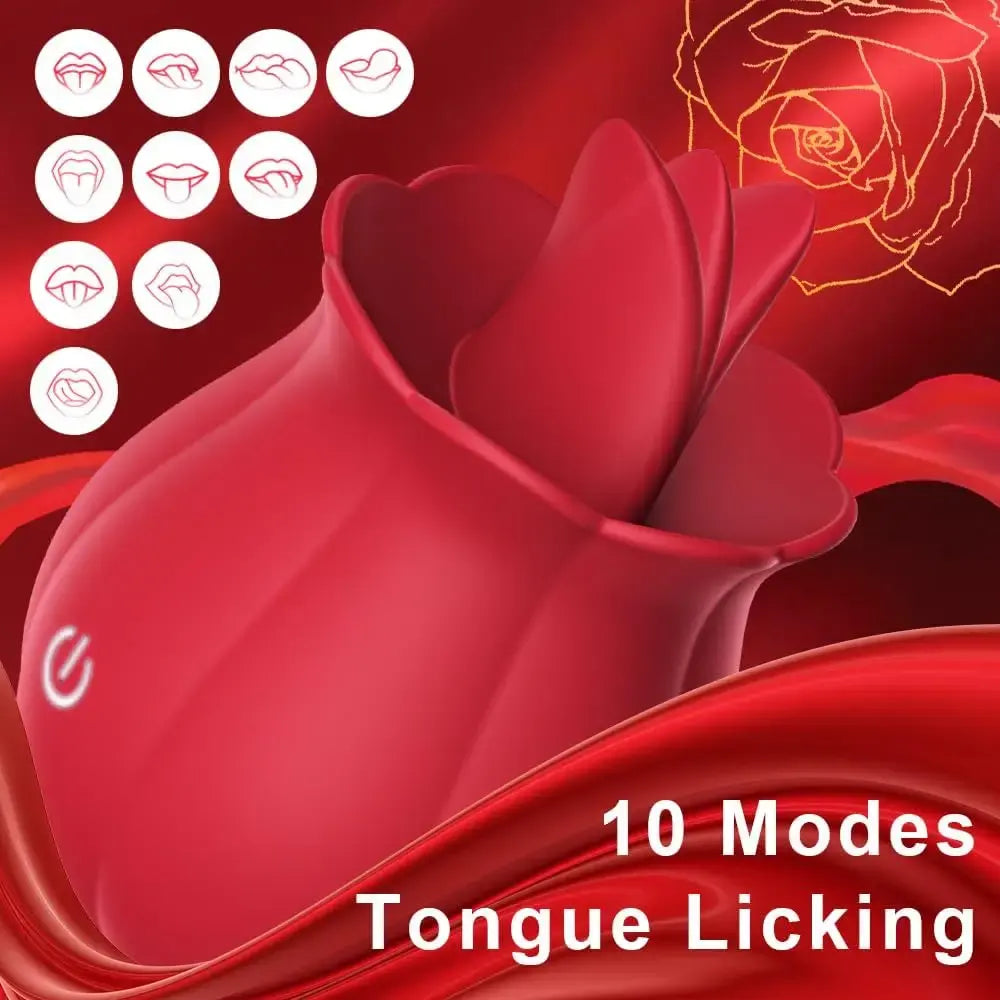 Belle Exotics VIBRATORS MY DESIRE TONGUE LICKING ROSE TOY VIBRATOR - RED- Confidence and Passion with Belle Exotics Roses Collection - Unleash Desire in Trinidad and Tobago, Jamaica, Barbados, Guyana, Bahamas, USA, and Canada