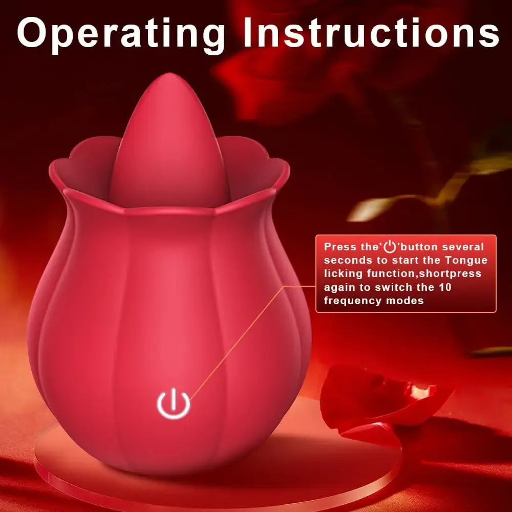 Belle Exotics VIBRATORS MY DESIRE TONGUE LICKING ROSE TOY VIBRATOR - RED- Confidence and Passion with Belle Exotics Roses Collection - Unleash Desire in Trinidad and Tobago, Jamaica, Barbados, Guyana, Bahamas, USA, and Canada