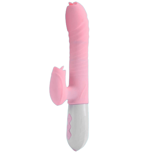 DRIPPING THRUSTING RABBIT VIBRATOR - PINK-Discover Pleasure and Style with Belle Exotics Vibrator Collection - Empowering Intimacy in Trinidad and Tobago, Jamaica, Barbados, Guyana, Bahamas, USA, and Canada