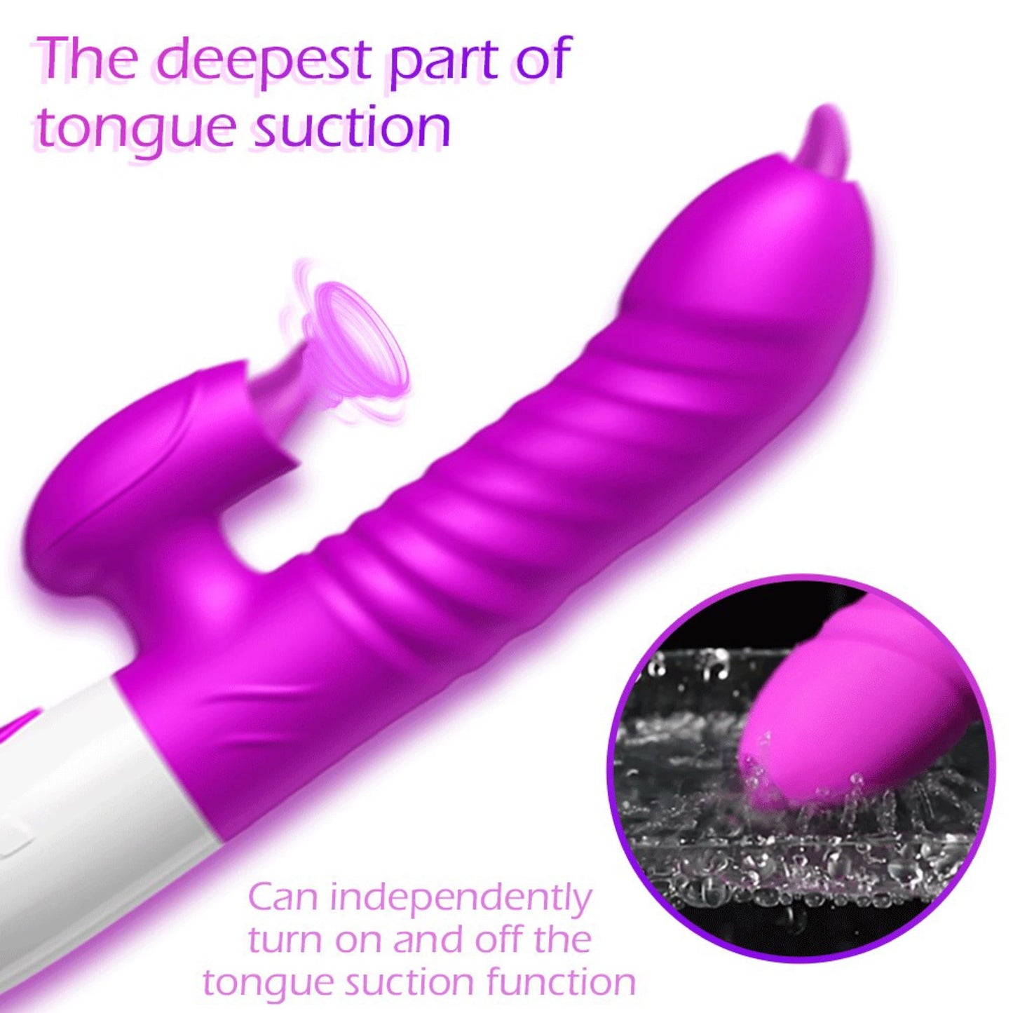 Belle Exotics Rabbits DRIPPING THRUSTING RABBIT VIBRATOR - PURPLE-Discover Pleasure and Style with Belle Exotics Vibrator Collection - Empowering Intimacy in Trinidad and Tobago, Jamaica, Barbados, Guyana, Bahamas, USA, and Canada