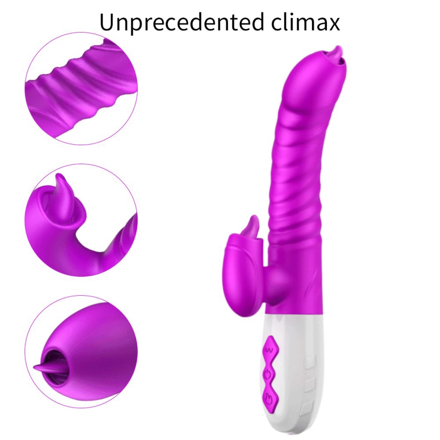 Belle Exotics Rabbits DRIPPING THRUSTING RABBIT VIBRATOR - PURPLE-Discover Pleasure and Style with Belle Exotics Vibrator Collection - Empowering Intimacy in Trinidad and Tobago, Jamaica, Barbados, Guyana, Bahamas, USA, and Canada