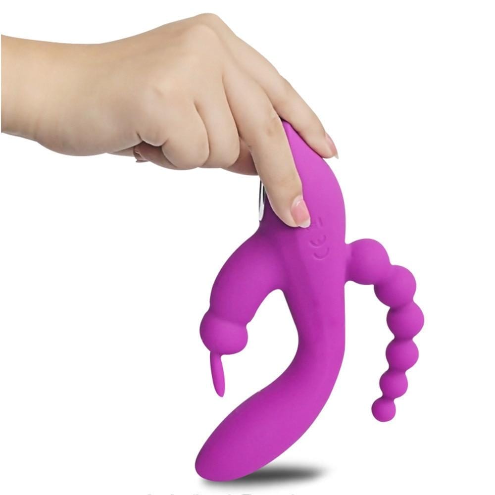 Belle Exotics Rabbits TRIPLE ACTION- ANAL, CLIT & G-SPOT STIMULATING RABBIT- PURPLE-TRINIDAD AND TOBAGO-Discover Pleasure and Style with Belle Exotics Vibrator Collection - Empowering Intimacy in Trinidad and Tobago, Jamaica, Barbados, Guyana, Bahamas, USA, and Canada