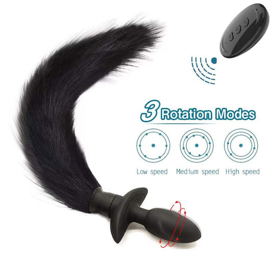 Belle Exotics TAIL GATE- VIBRATING & ROTATING ANAL PLUG -BLACK-TRINIDAD AND TOBAGO-Embark on a Sensual Adventure with Belle Exotics Anal Toys Collection - Embracing Pleasure in Trinidad and Tobago, Jamaica, Barbados, Guyana, Bahamas, USA, and Canada