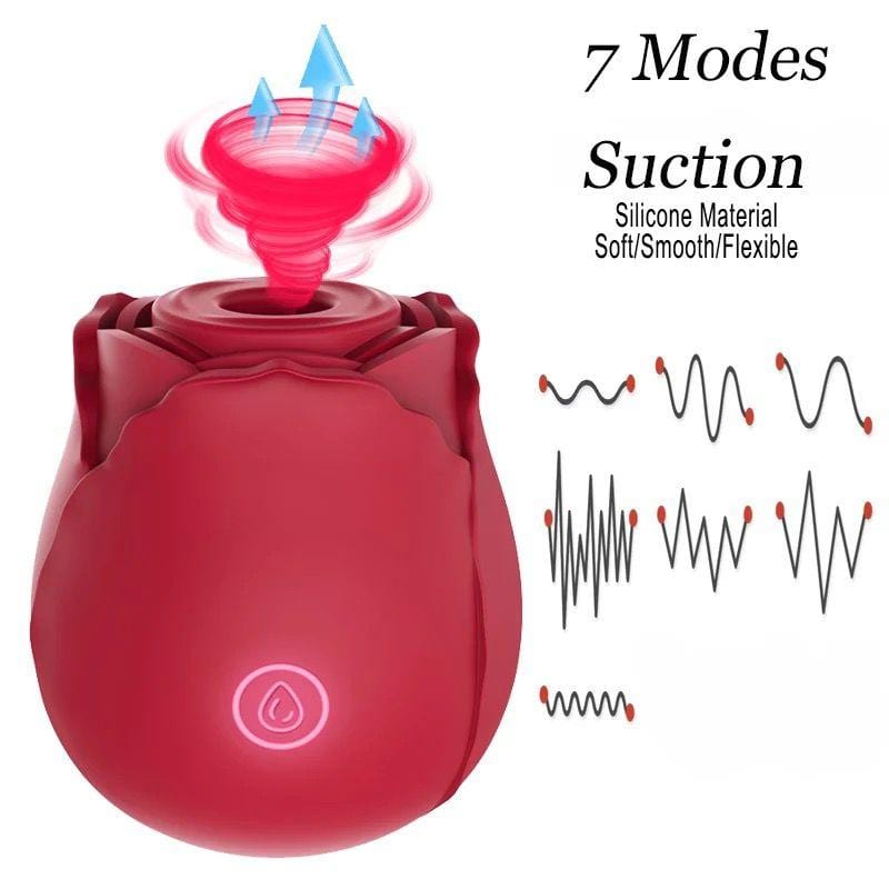 SCARLET - SUCKING ROSE TOY VIBRATOR - RED - BELLE EXOTICS-TRINIDAD AND TOBAGO-Discover Pleasure and Style with Belle Exotics Vibrator Collection - Empowering Intimacy in Trinidad and Tobago, Jamaica, Barbados, Guyana, Bahamas, USA, and Canada
