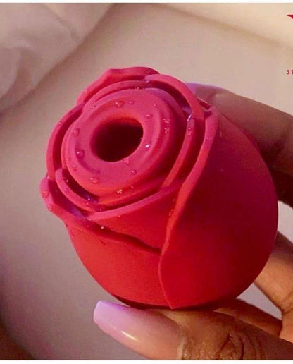 SCARLET SUCKING ROSE TOY VIBRATOR - RED - BELLE EXOTICS-TRINIDAD AND TOBAGO-Discover Pleasure and Style with Belle Exotics Vibrator Collection - Empowering Intimacy in Trinidad and Tobago, Jamaica, Barbados, Guyana, Bahamas, USA, and Canada