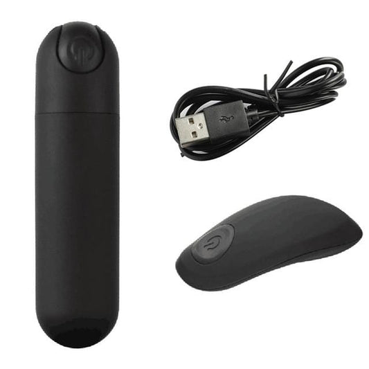 BAD ENOUGH RECHARGEABLE & REMOTE CONTROL VIBRATOR- BLACK- BELLE EXOTICS -"Discover Pleasure and Style with Belle Exotics Vibrator Collection - Empowering Intimacy in Trinidad and Tobago, Jamaica, Barbados, Guyana, Bahamas, USA, and Canada"