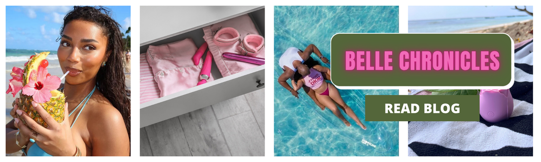 Travel-friendly wellness essentials and discreet pleasure products for staycations, weekend getaways, and private self-care moments during Feel-Good SZN at Belle Exotics.
