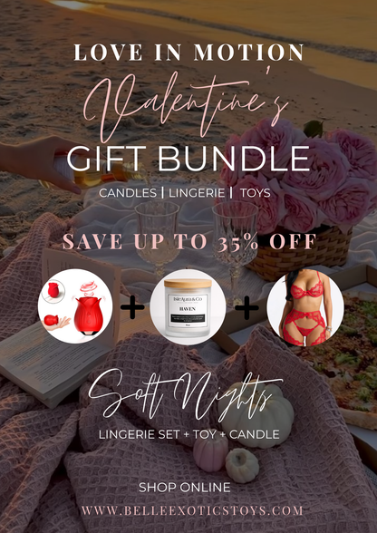 Soft Nights- Mood-Setting Kit- Lingerie Set + Candle + Toy