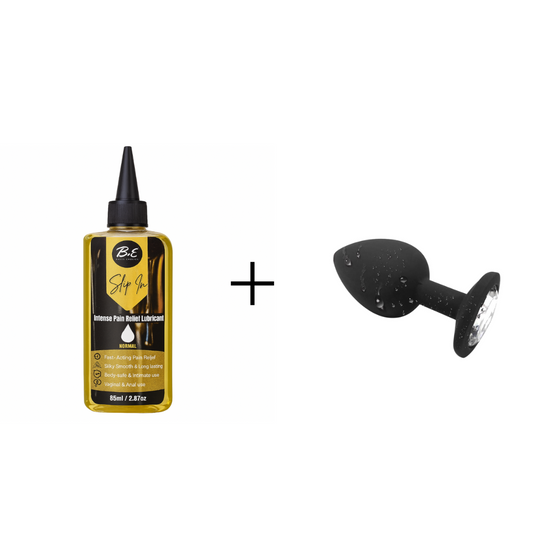 Rear Pleasure- Anal Plug + Pain Relief Lubrication- Beginner-friendly Anal Set