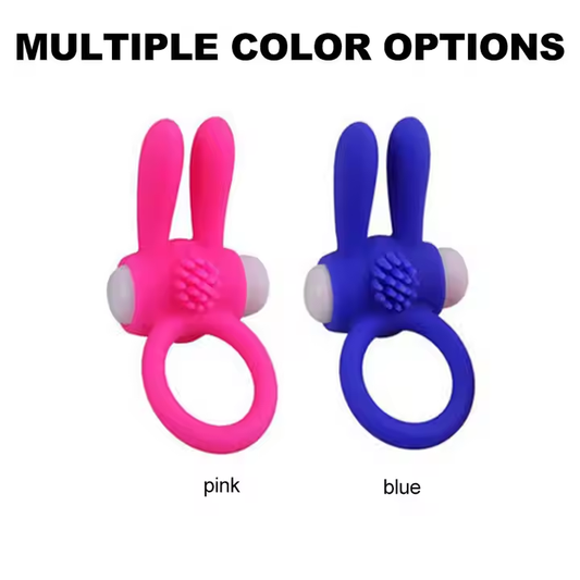 Strengthen Him-Single Speed Vibrating Dual Penis Ring- Blue