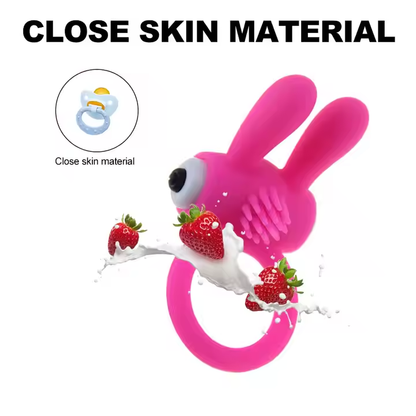 Strengthen Him-Single Speed Vibrating Dual Penis Ring- Blue