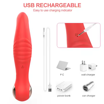 Eclipse- 2 in 1 Sucking Vibrator & Dildo- Red