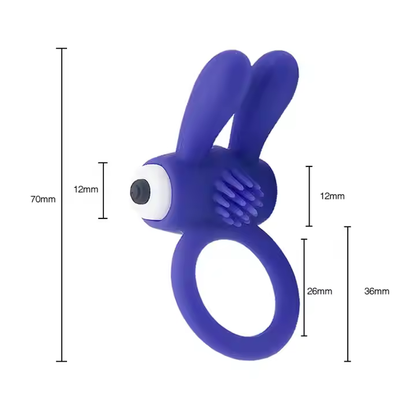 Strengthen Him-Single Speed Vibrating Dual Penis Ring- Blue