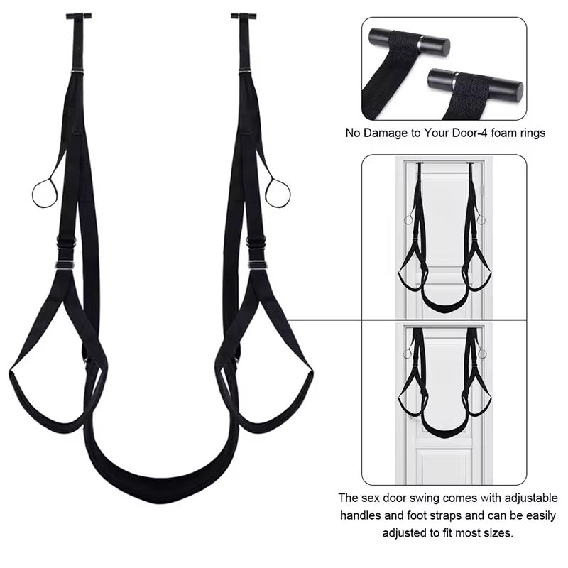 Belle Exotics Enterprises Limited BONDAGE SET VERTICAL BLISS- DOOR HARNESS- BLACK-  Unleash Desire in Trinidad and Tobago, Jamaica, Barbados, Guyana, Bahamas, USA, and Canada