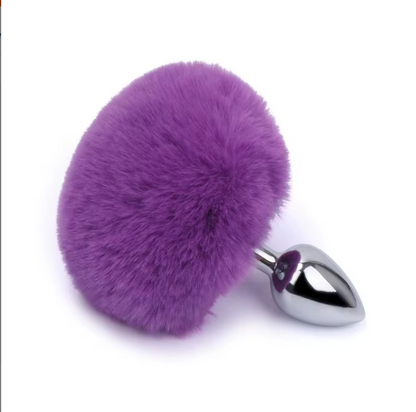 Belle Exotics- Fluffy Secret- Bunny Tail Anal Plug- Chrome (PURLE)- Unleash Desire in Trinidad and Tobago, Jamaica, Barbados, Guyana, Bahamas, USA, and Canada