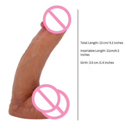 Belle Exotics- Fun Size- Soft Realistic Dildo with Testicles- 4 Inch Flesh Unleash Desire in Trinidad and Tobago, Jamaica, Barbados, Guyana, Bahamas, USA, and Canada
