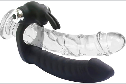Belle Exotics-  All The Way- 3 In 1 Vibrating Male Ring and Vaginal or Prostate Massager- Black Unleash Desire in Trinidad and Tobago, Jamaica, Barbados, Guyana, Bahamas, USA, and Canada