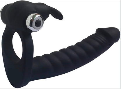 Belle Exotics-  All The Way- 3 In 1 Vibrating Male Ring and Vaginal or Prostate Massager- Black Unleash Desire in Trinidad and Tobago, Jamaica, Barbados, Guyana, Bahamas, USA, and Canada