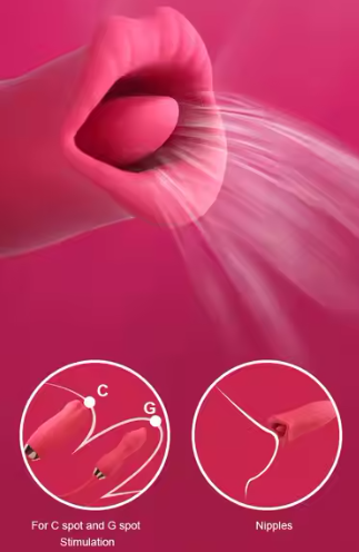 Belle Exotics Enterprises Limited CHILLI- THRUSTING AND LICKING MOUTH ROSE TOY VIBRATOR- RED - Confidence and Passion with Belle Exotics Roses Collection - Unleash Desire in Trinidad and Tobago, Jamaica, Barbados, Guyana, Bahamas, USA, and Canada