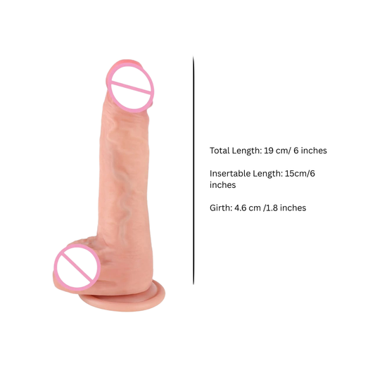Belle Exotics-Flirt- Soft Realistic Dildo- 6 Inch Flesh . Explore Your Desire in Trinidad and Tobago, Jamaica, Barbados, Guyana, Bahamas, USA, and Canada