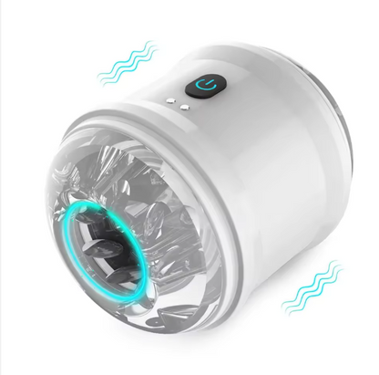  HIS THUNDER- VIBRATING MALE MASSAGER CUP & PENIS STROKER - WHITE BELLE EXOTICS-TRINIDAD AND TOBAGO-Discover Pleasure and Style with Belle Exotics Vibrator Collection - Empowering Intimacy in Trinidad and Tobago, Jamaica, Barbados, Guyana, Bahamas, USA, and Canada
