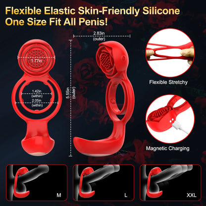 Belle Exotics MALE TOYS SIREN -REMOTE CONTROLLED VIBRATING DUAL PENIS RING- RED- Unleash Passion and Connection with Belle Exotics Couple Toy Collection - Redefining Intimacy in Trinidad and Tobago, Jamaica, Barbados, Guyana, Bahamas, USA, and Canada
