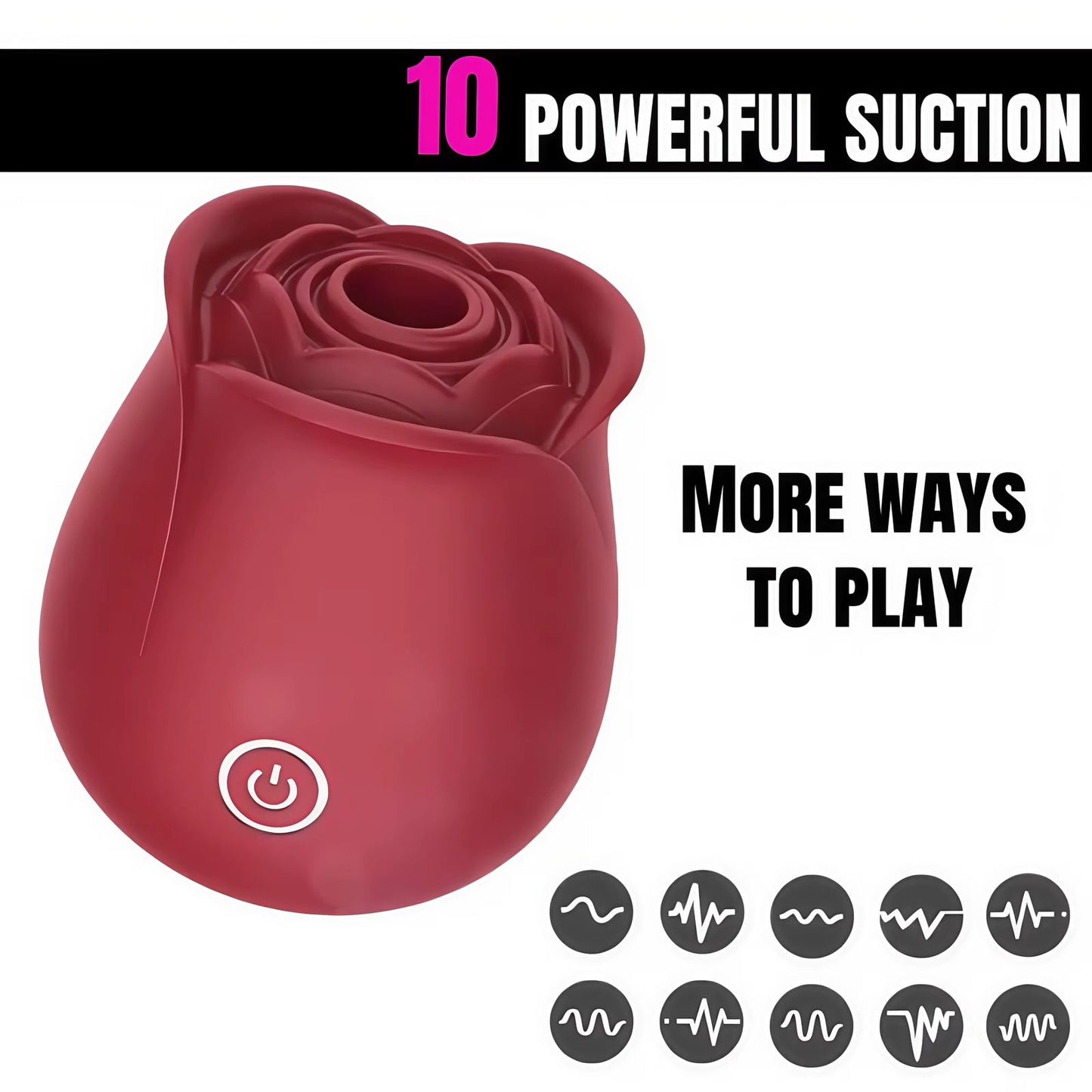 SCARLET - SUCKING ROSE TOY VIBRATOR - RED - BELLE EXOTICS-TRINIDAD AND TOBAGO-Discover Pleasure and Style with Belle Exotics Vibrator Collection - Empowering Intimacy in Trinidad and Tobago, Jamaica, Barbados, Guyana, Bahamas, USA, and Canada