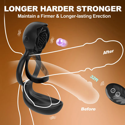 Belle Exotics MALE TOYS SIRE -REMOTE CONTROLLED VIBRATING DUAL PENIS RING- BLACK- Unleash Passion and Connection with Belle Exotics Couple Toy Collection - Redefining Intimacy in Trinidad and Tobago, Jamaica, Barbados, Guyana, Bahamas, USA, and Canada

