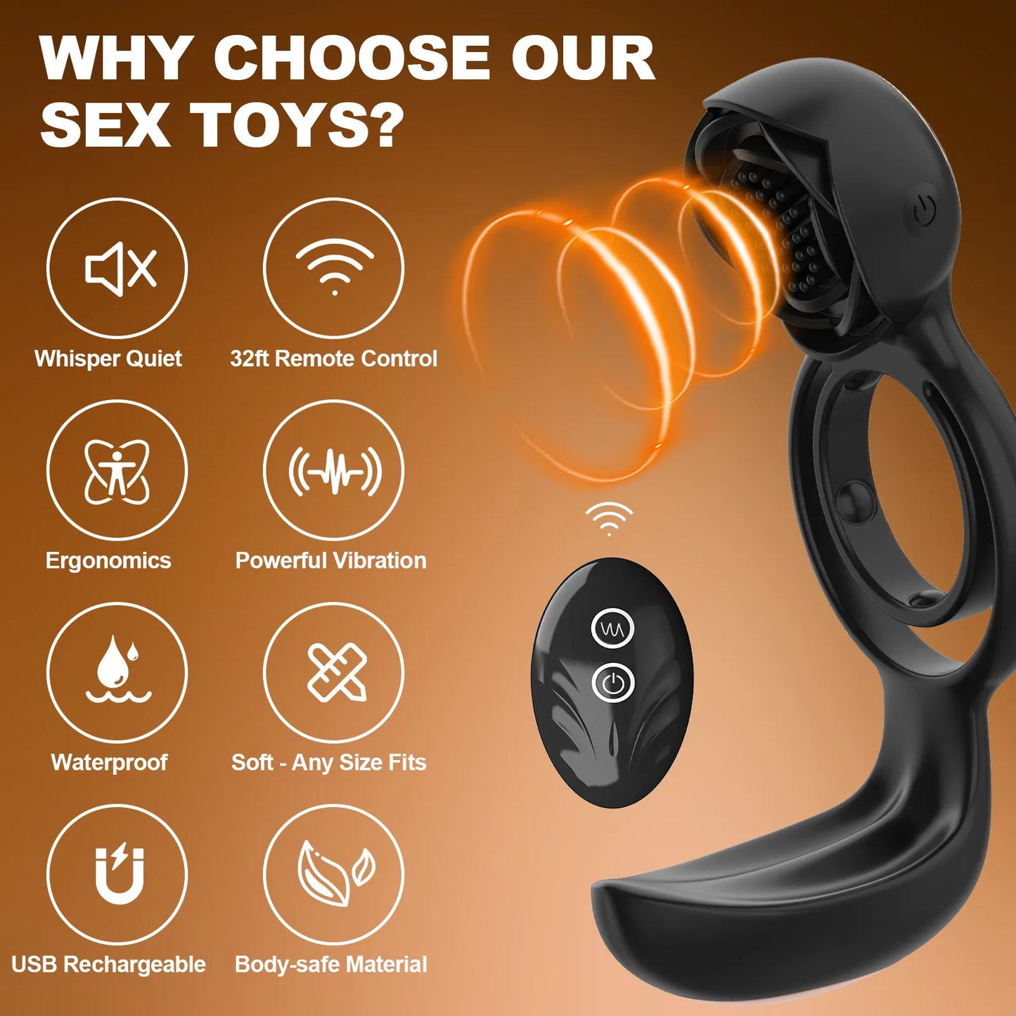 Belle Exotics SIRE -REMOTE CONTROLLED VIBRATING DUAL PENIS RING- BLACK- Unleash Passion and Connection with Belle Exotics Couple Toy Collection - Redefining Intimacy in Trinidad and Tobago, Jamaica, Barbados, Guyana, Bahamas, USA, and Canada
